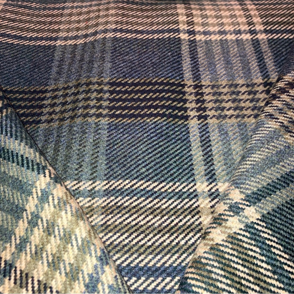 Mulberry  Home Braemar Blue Fabric 100% Plaid Wool